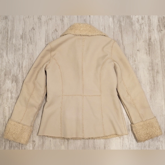 I.N.C. International Concepts Faux Fur Cotton Off-White Cream Shearling Jacket M - Picture 6 of 13